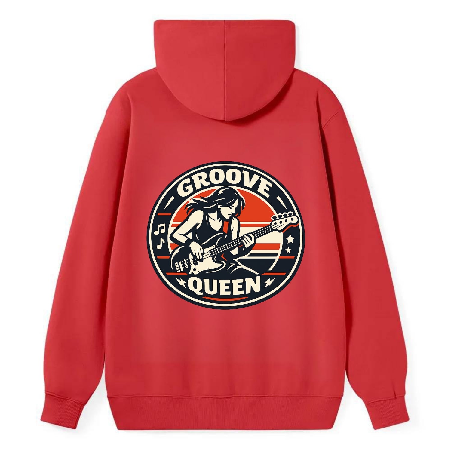 Groove Queen Emblem - Classic Pullover Hoodie - Red