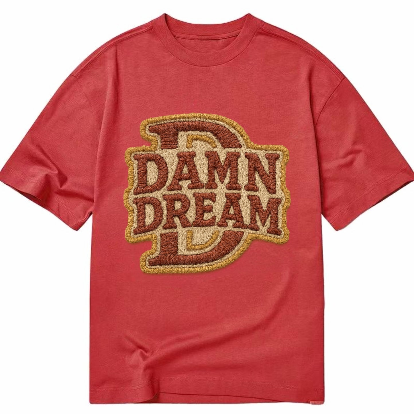DAMN;DREAM BIG Motivational White Cap - Classic T-shirt - Red