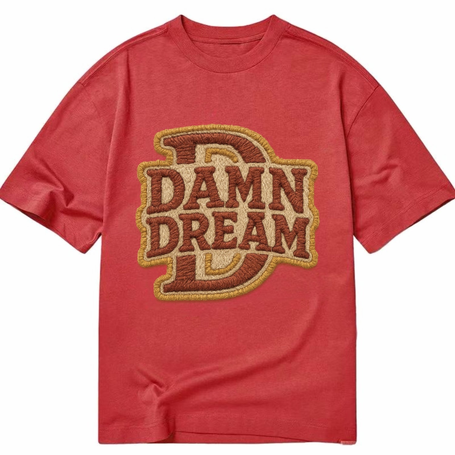 DAMN;DREAM BIG Motivational White Cap - Classic T-shirt - Red