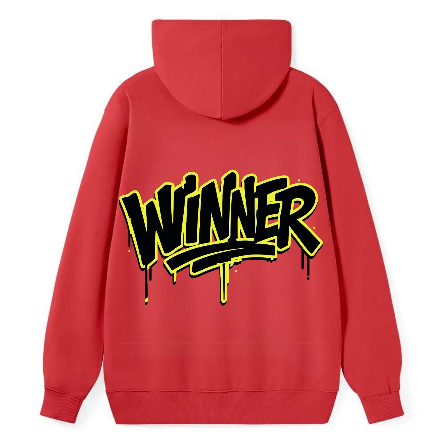 Bold typography design - "WINNER" - victorious mindset, champion - Classic Pullover Hoodie - Red