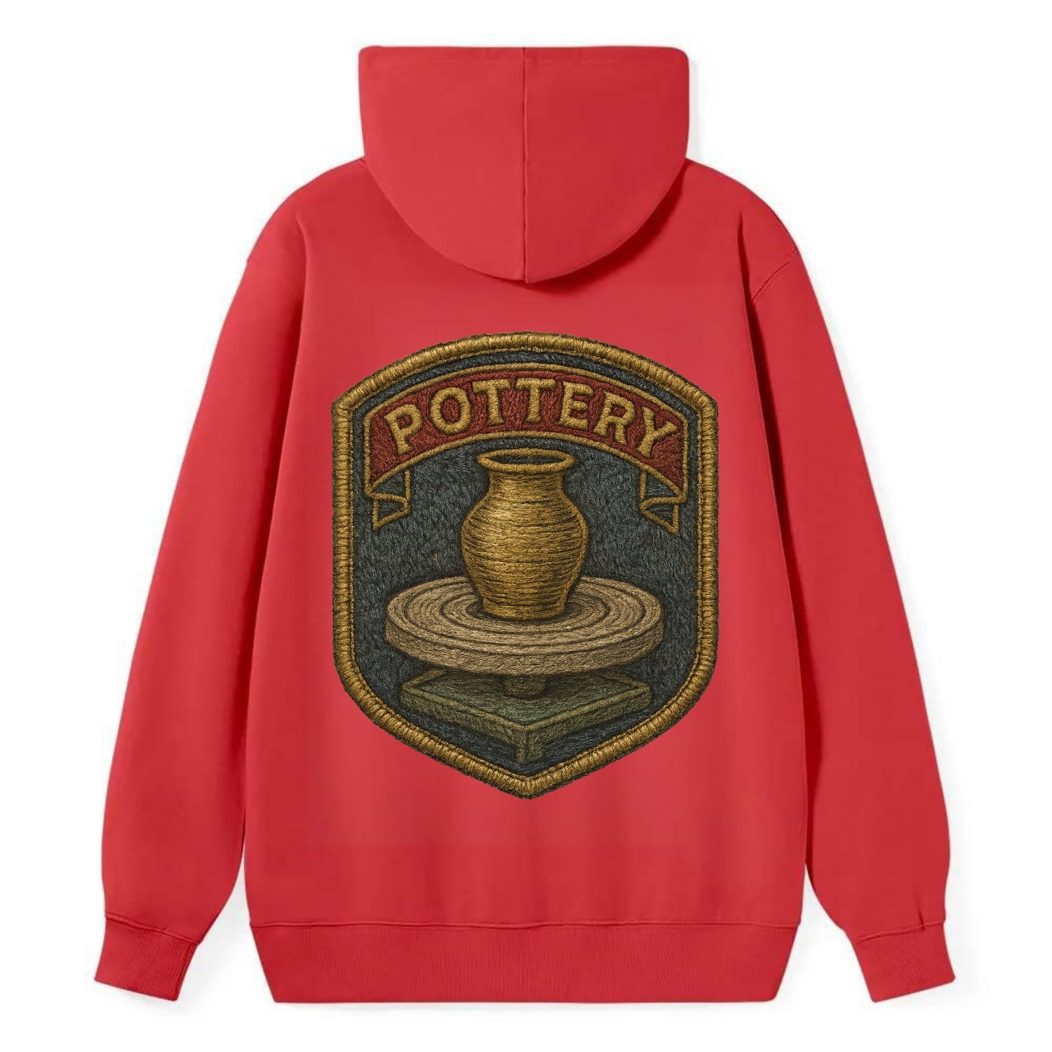 Pottery wheel with clay vessel - ceramicist symbol - Classic Pullover Hoodie - Red