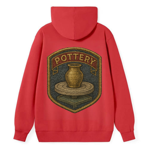 Pottery wheel with clay vessel - ceramicist symbol - Classic Pullover Hoodie