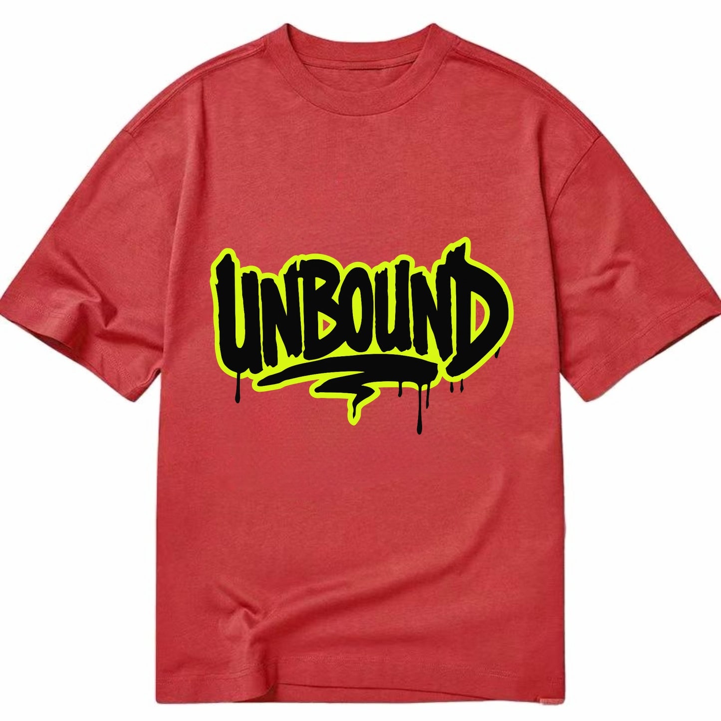 Bold typography design - "UNBOUND" - without limits, free from constraints - Classic T-shirt - Red