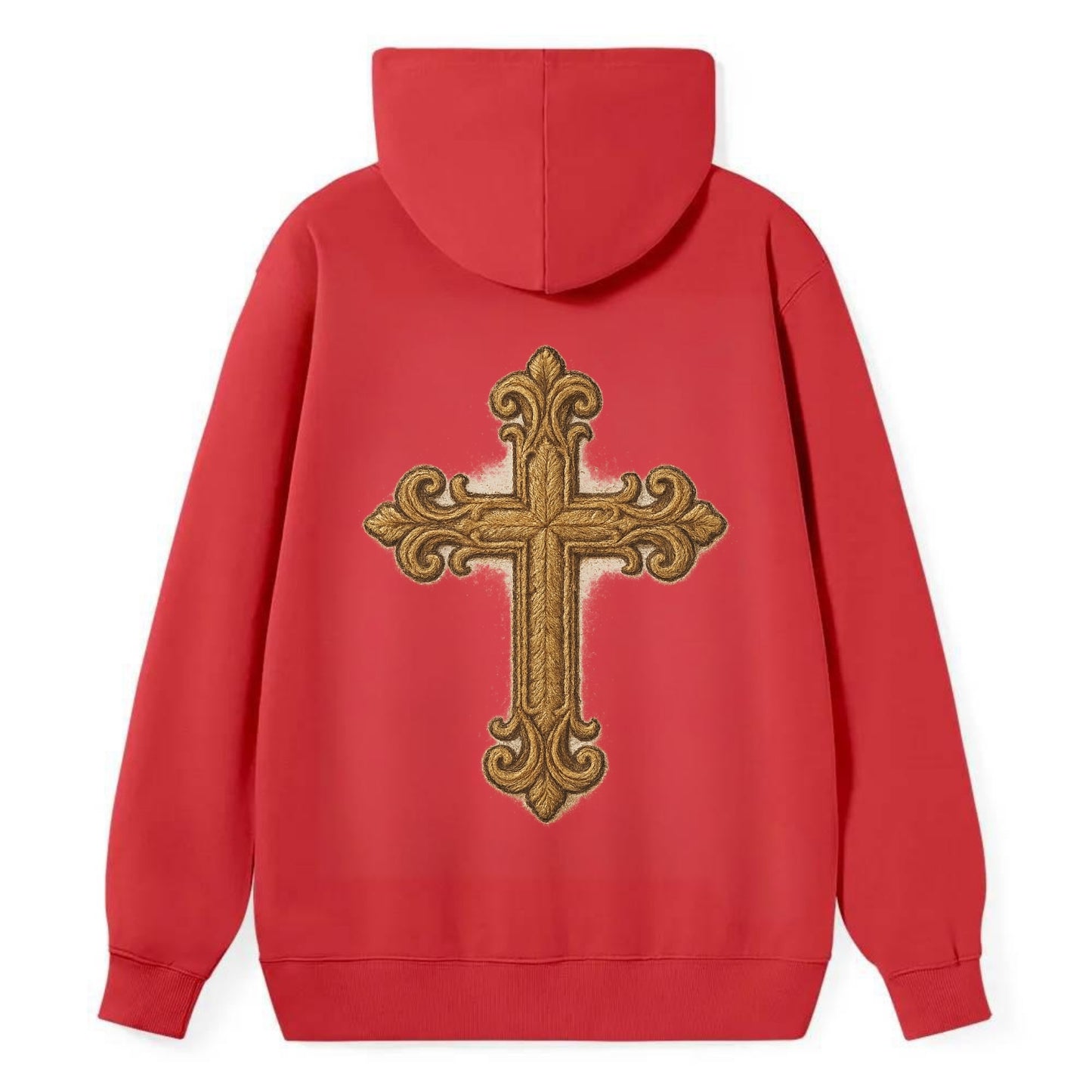 Baroque Cross  - Classic Pullover Hoodie - Red