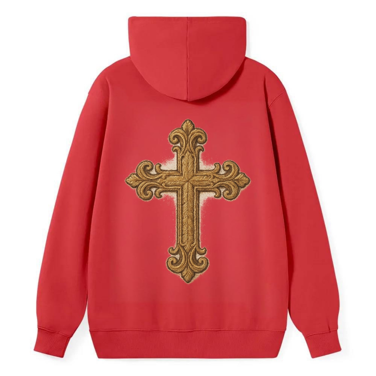 Baroque Cross  - Classic Pullover Hoodie - Red