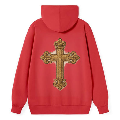 Baroque Cross  - Classic Pullover Hoodie - Red