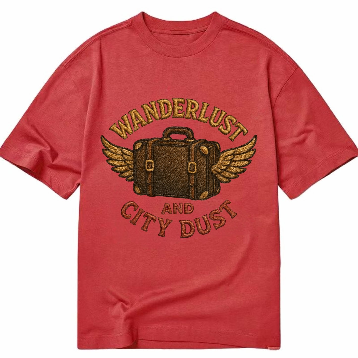 Wanderlust And City Dust  - Classic T-shirt - Red