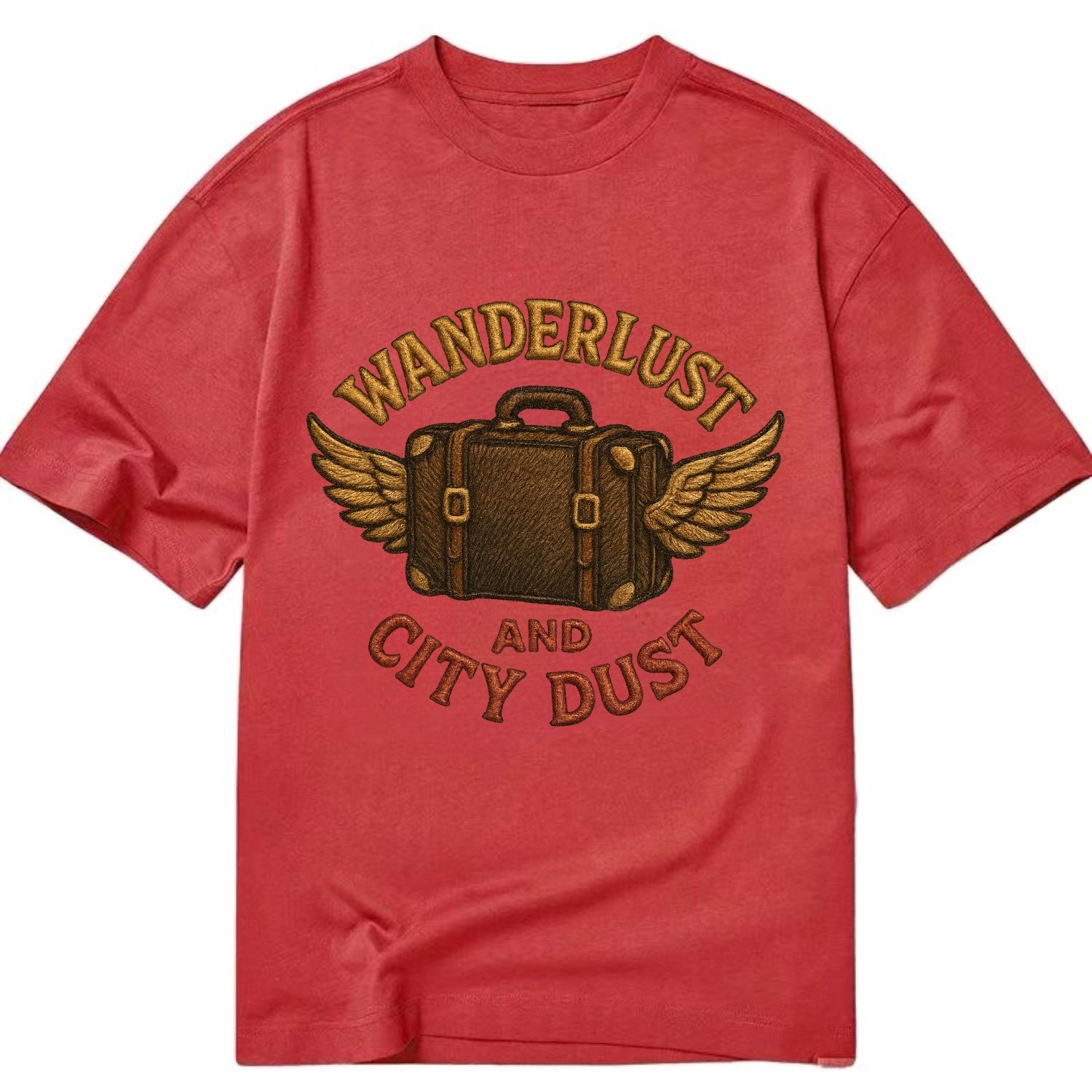 Wanderlust And City Dust  - Classic T-shirt - Red