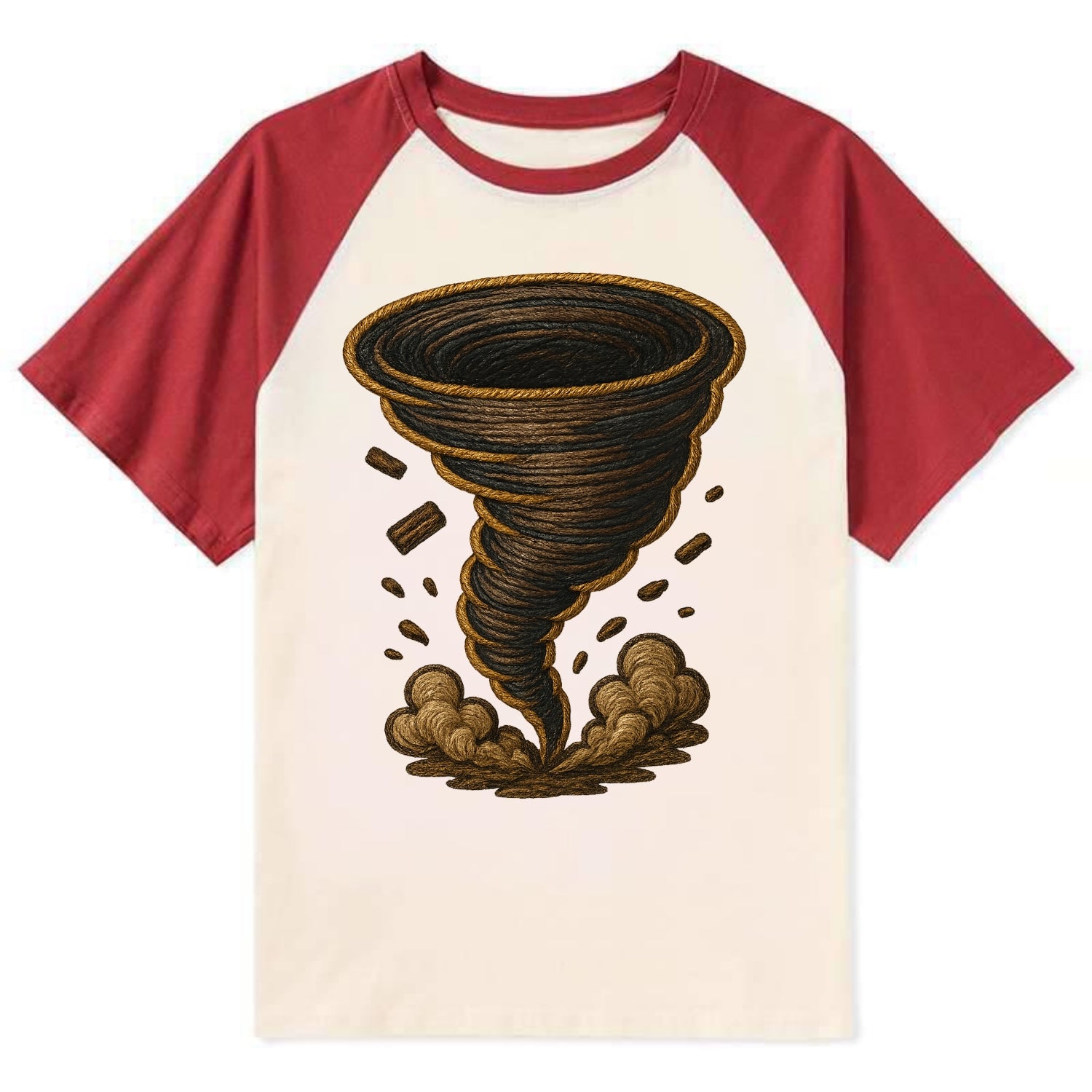 Tornado  - Contrast Raglan T-shirt - Red