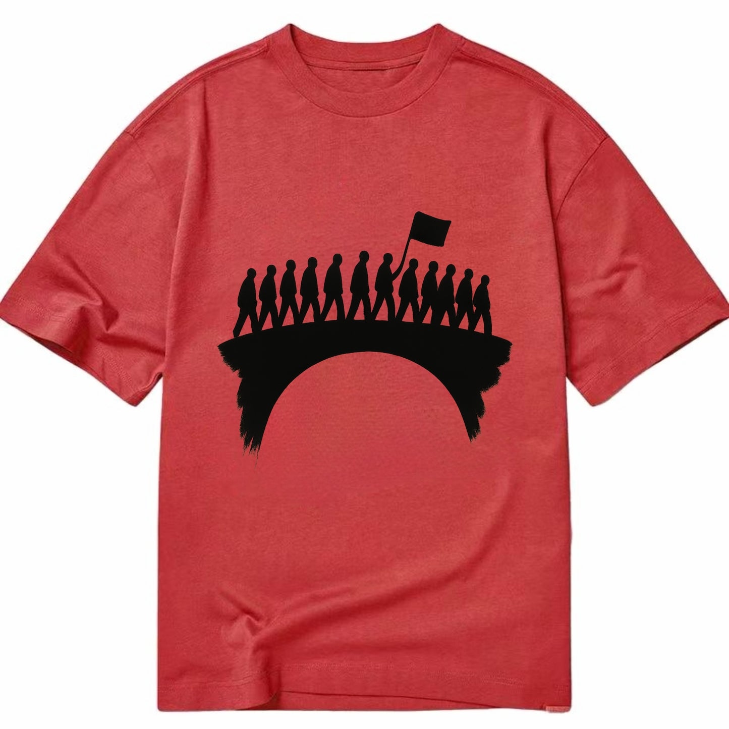 March on bridge silhouette - historic protest ink painting - Classic T-shirt - Red