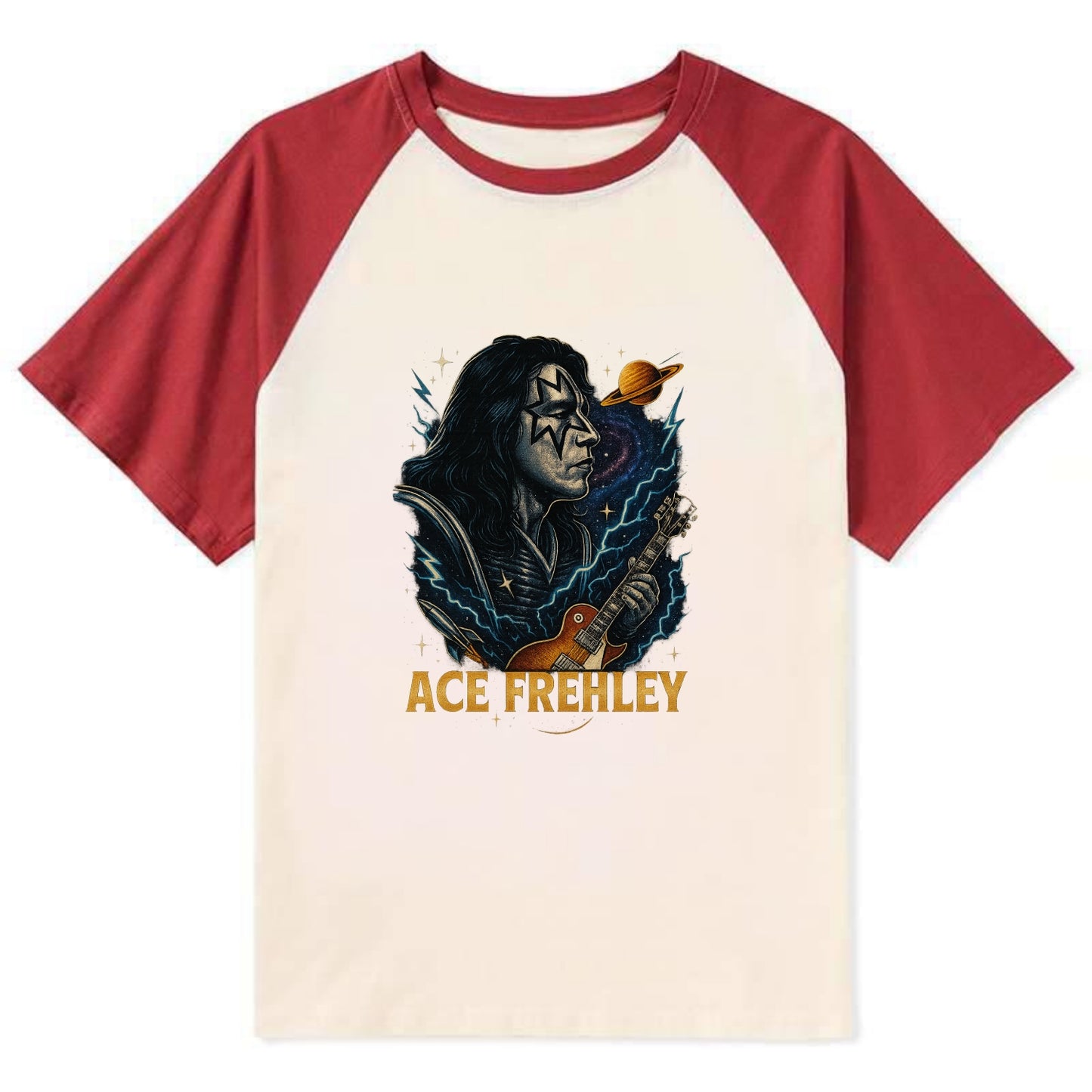 Icon Portrait - Contrast Raglan T-shirt - Red