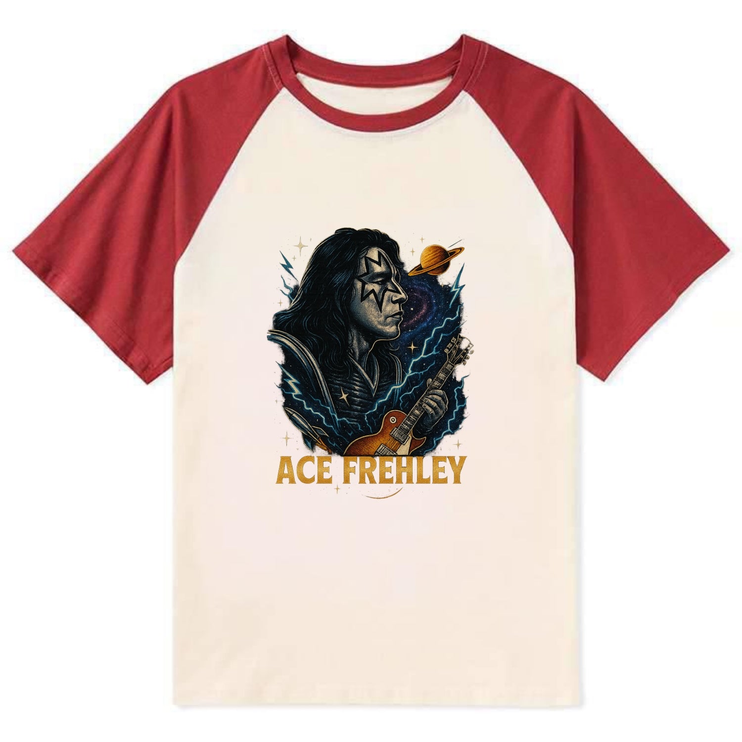 Icon Portrait - Contrast Raglan T-shirt - Red