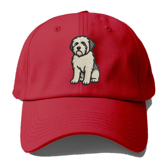 Polish Lowland Sheepdog - White and gray - Baseball Cap - Red