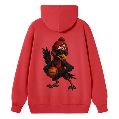 Houston Roadrunner wearing Rockets beanie with launch pad patch and - Classic Pullover Hoodie - Red