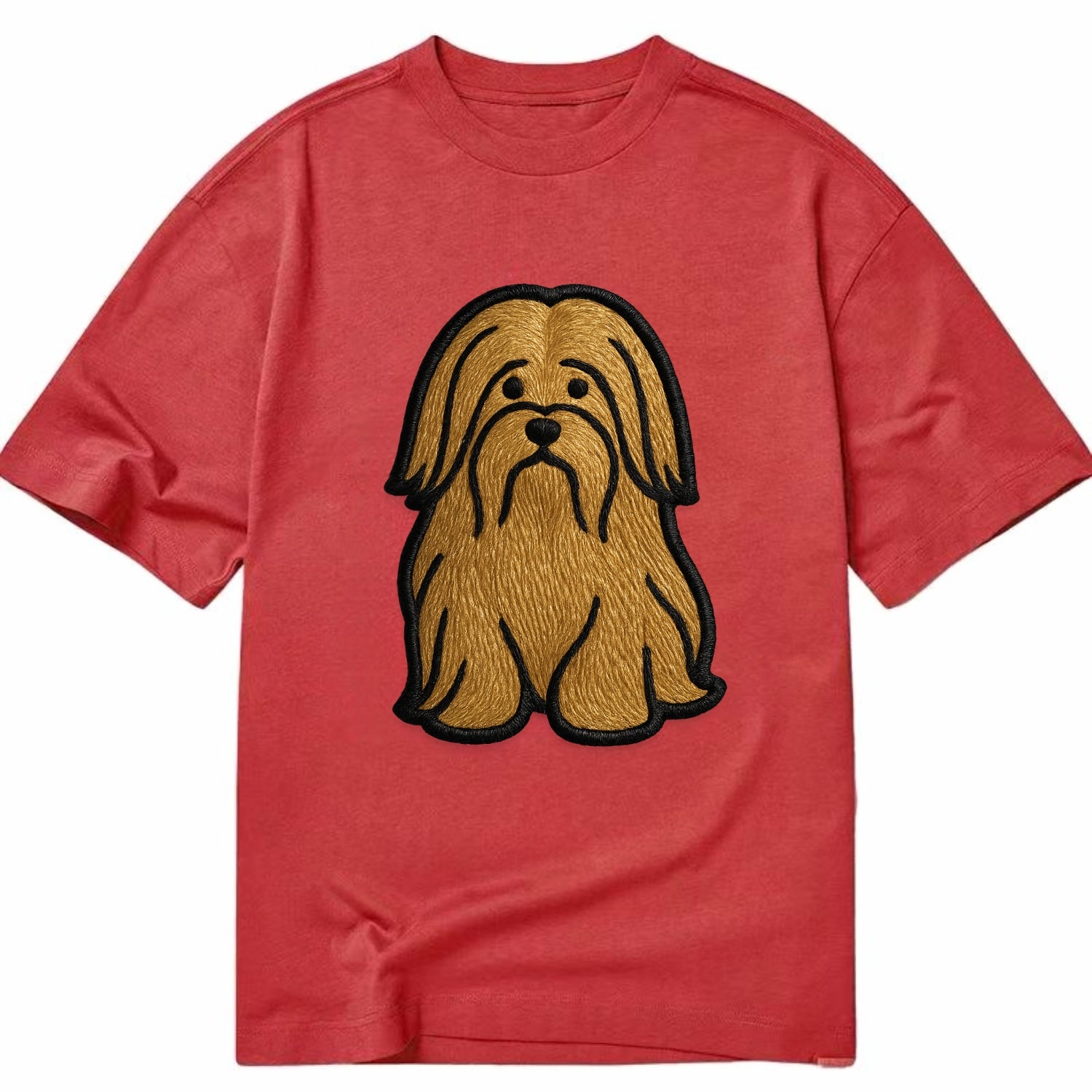 Lhasa Apso - Trendy long-haired design w - Classic T-shirt - Red