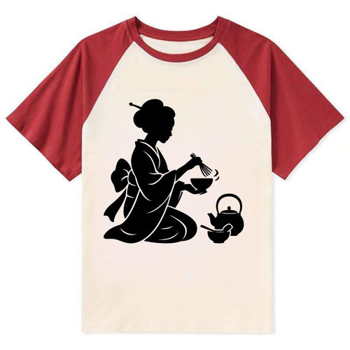 Geisha traditional tea ceremony - Contrast Raglan T-shirt
