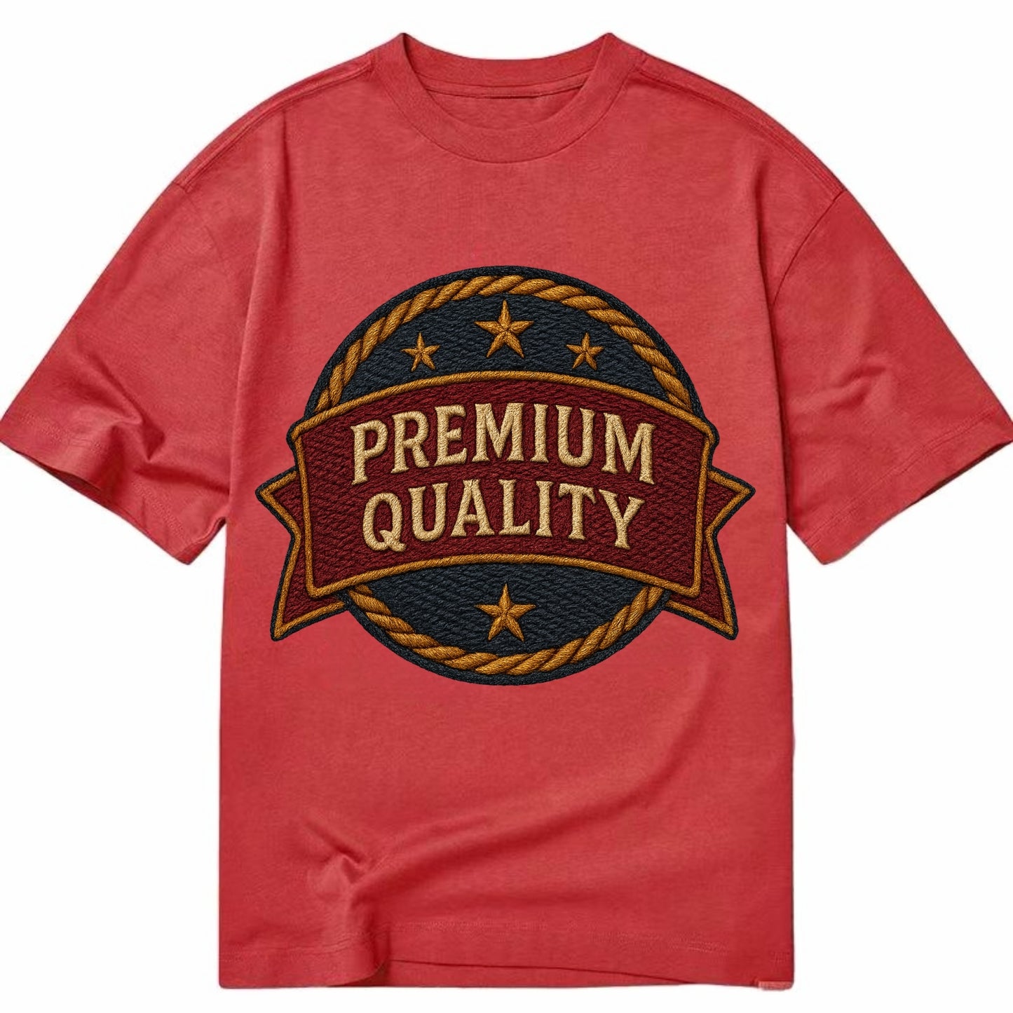 Premium Quality Badge  - Classic T-shirt - Red
