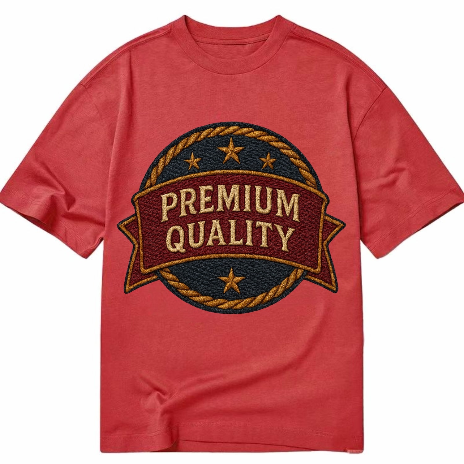 Premium Quality Badge  - Classic T-shirt - Red