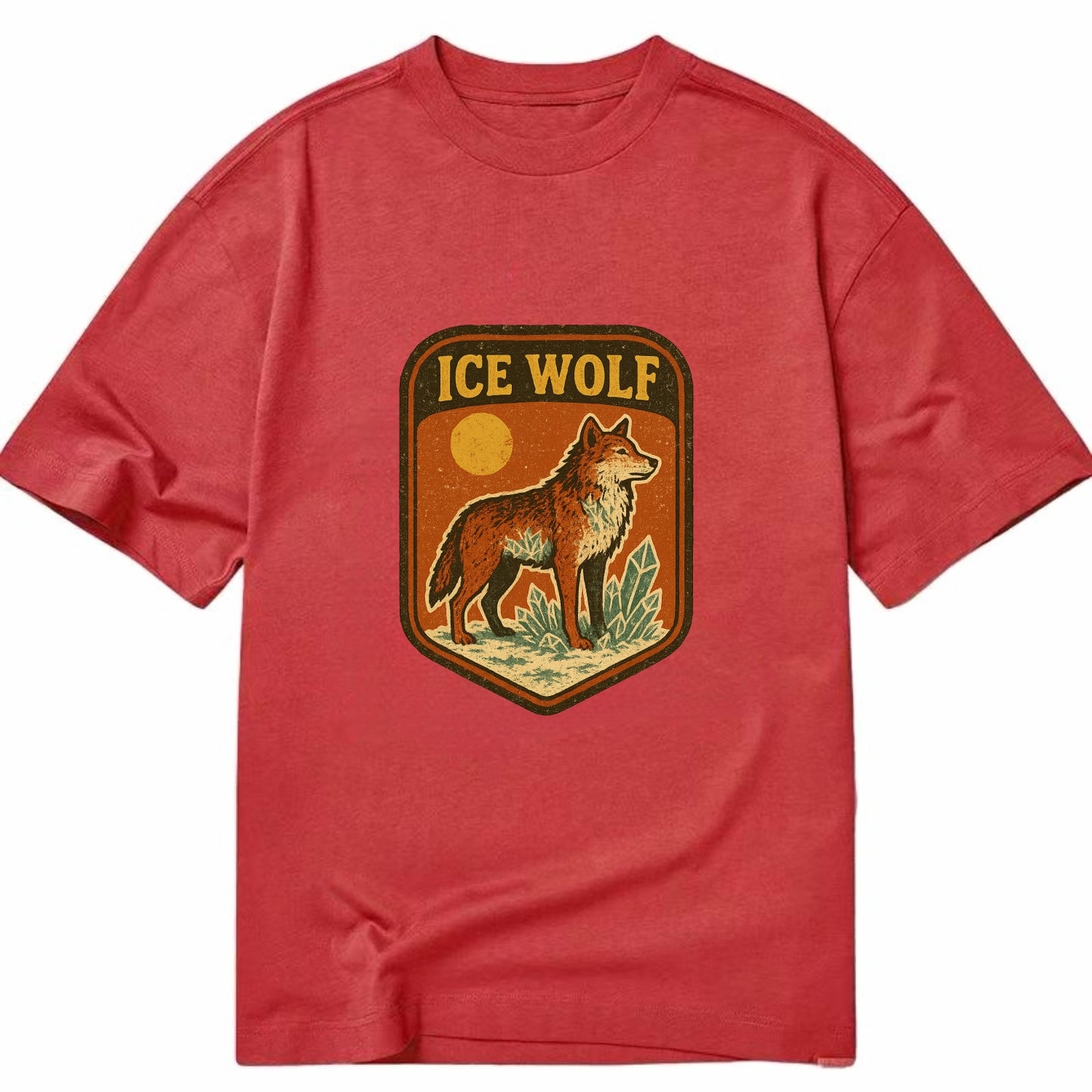 Ice Wolf Crystal  - Classic T-shirt - Red