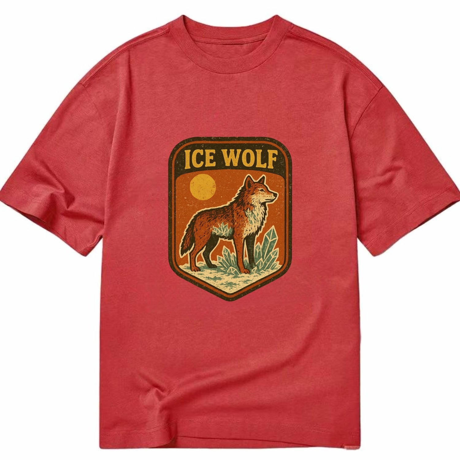 Ice Wolf Crystal  - Classic T-shirt - Red
