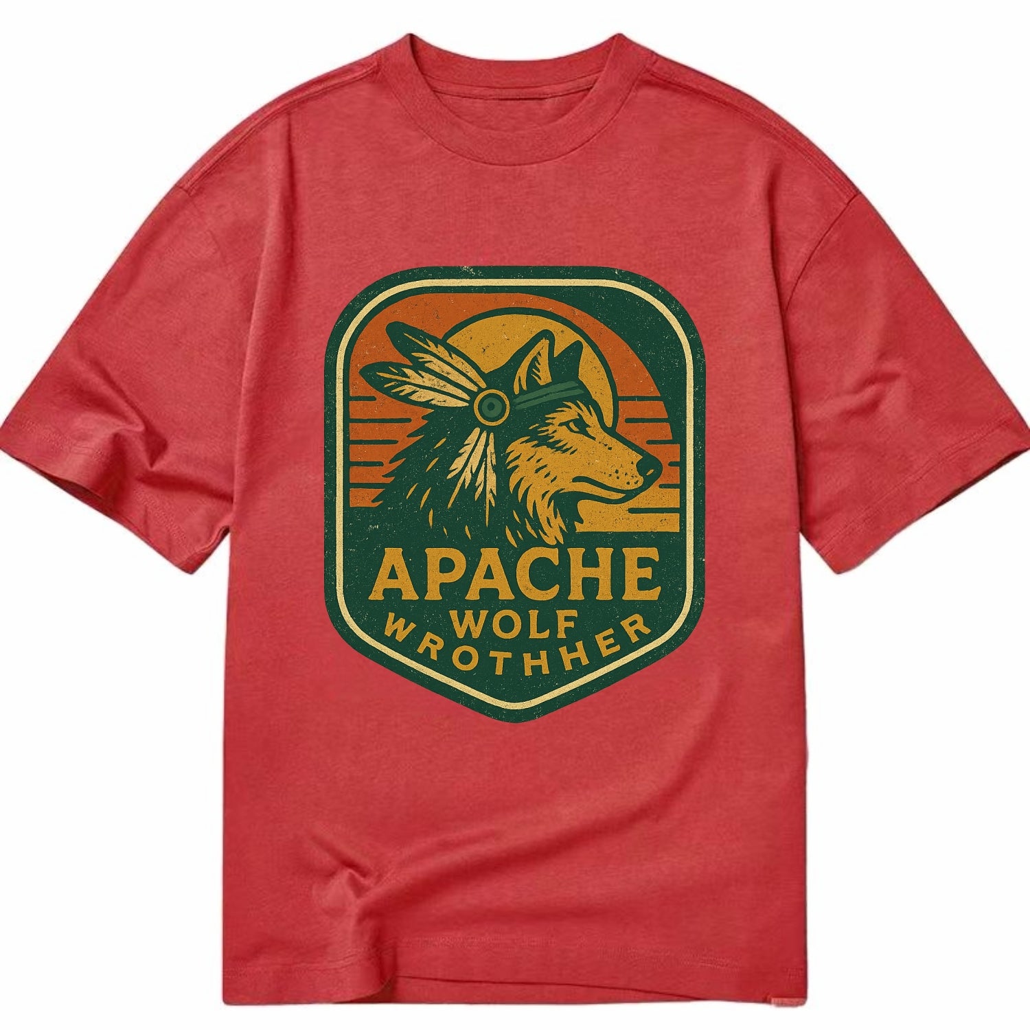 Apache Wolf Brother  - Classic T-shirt - Red