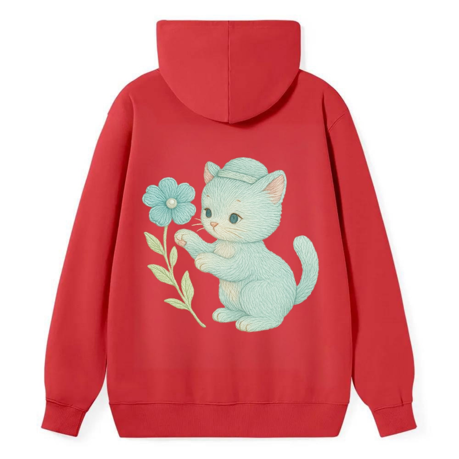 Aqua Kitten - Classic Pullover Hoodie - Red