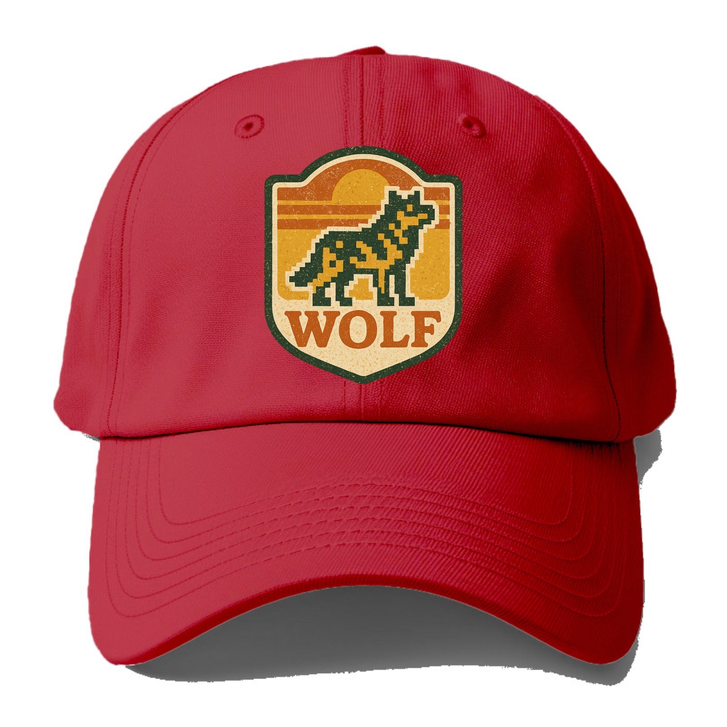 Digital Pixel Wolf  - Baseball Cap - Red