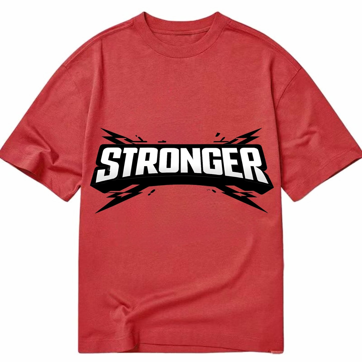 Bold typography design - "STRONGER" - getting better, building power - Classic T-shirt - Red