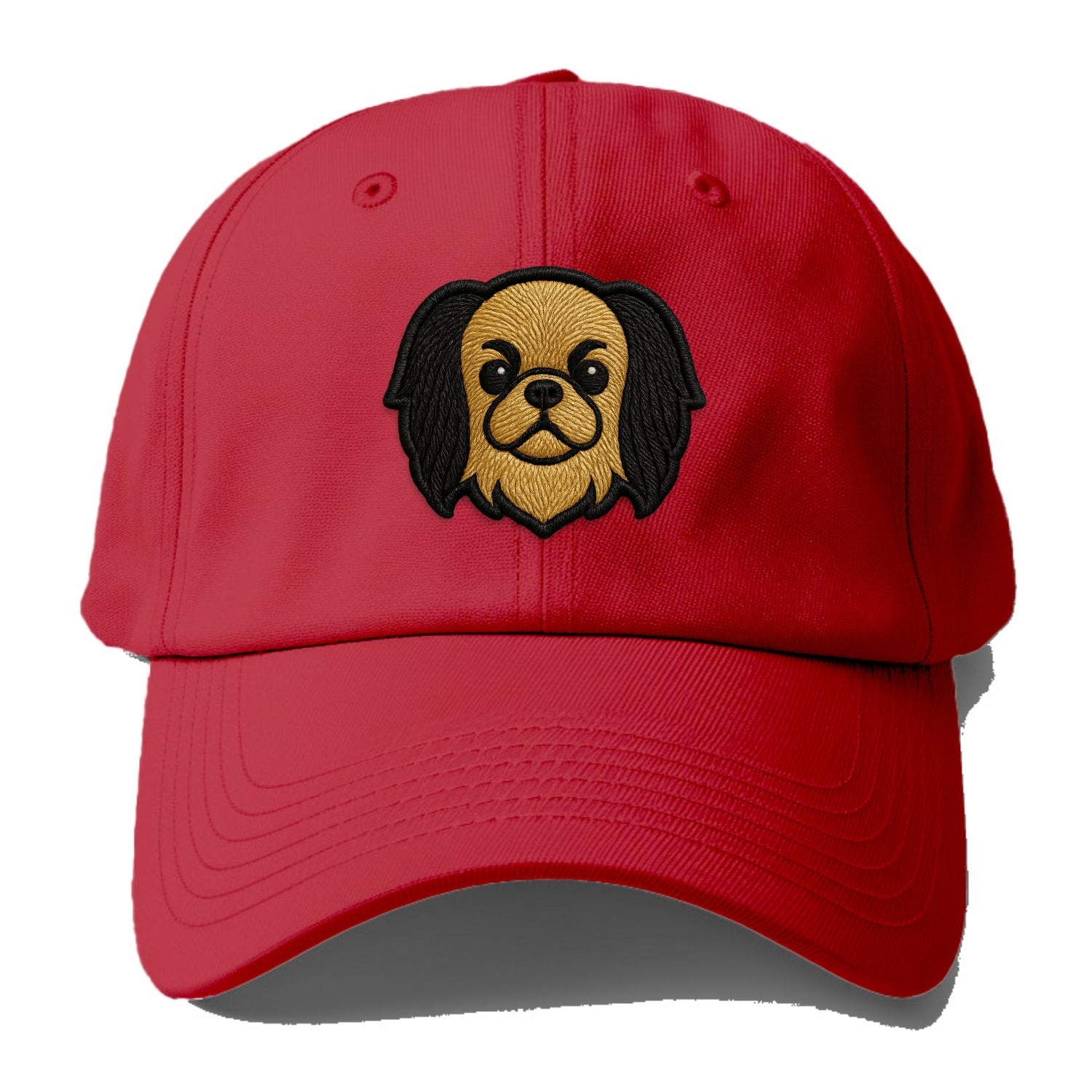Japanese Chin - Modern flat-face logo wi - Baseball Cap - Red