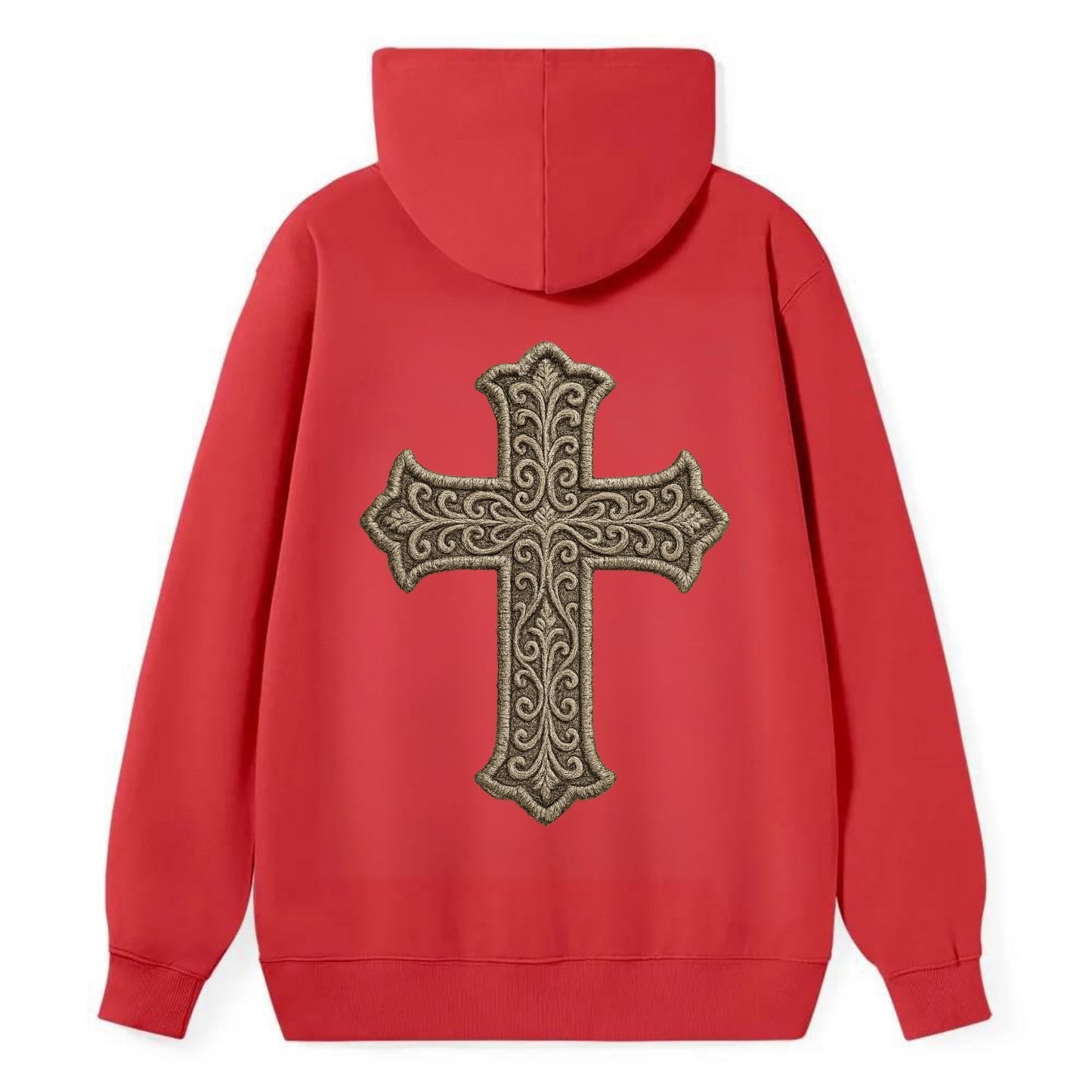 Filigree Cross  - Classic Pullover Hoodie - Red