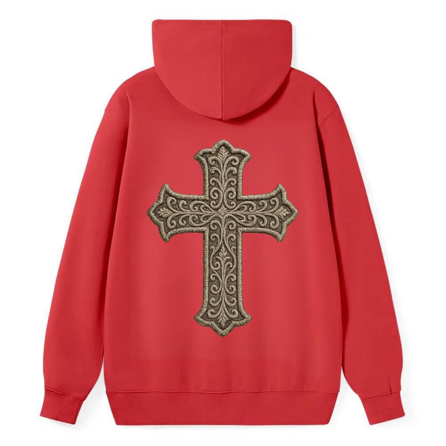 Filigree Cross  - Classic Pullover Hoodie - Red