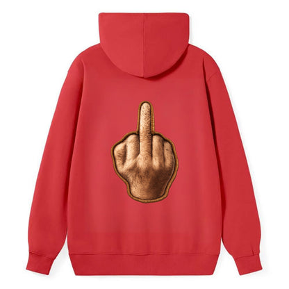 MIDDLE FINGER - hand gesture in skin tone , attitude - Classic Pullover Hoodie - Red