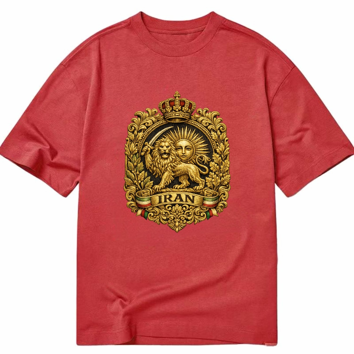 Iran Lion Sun Badge - Classic T-shirt - Red