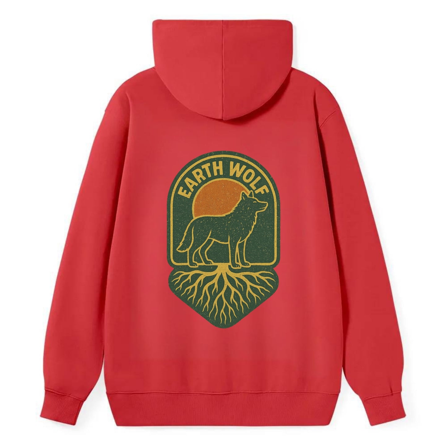 Earth Wolf Roots  - Classic Pullover Hoodie - Red