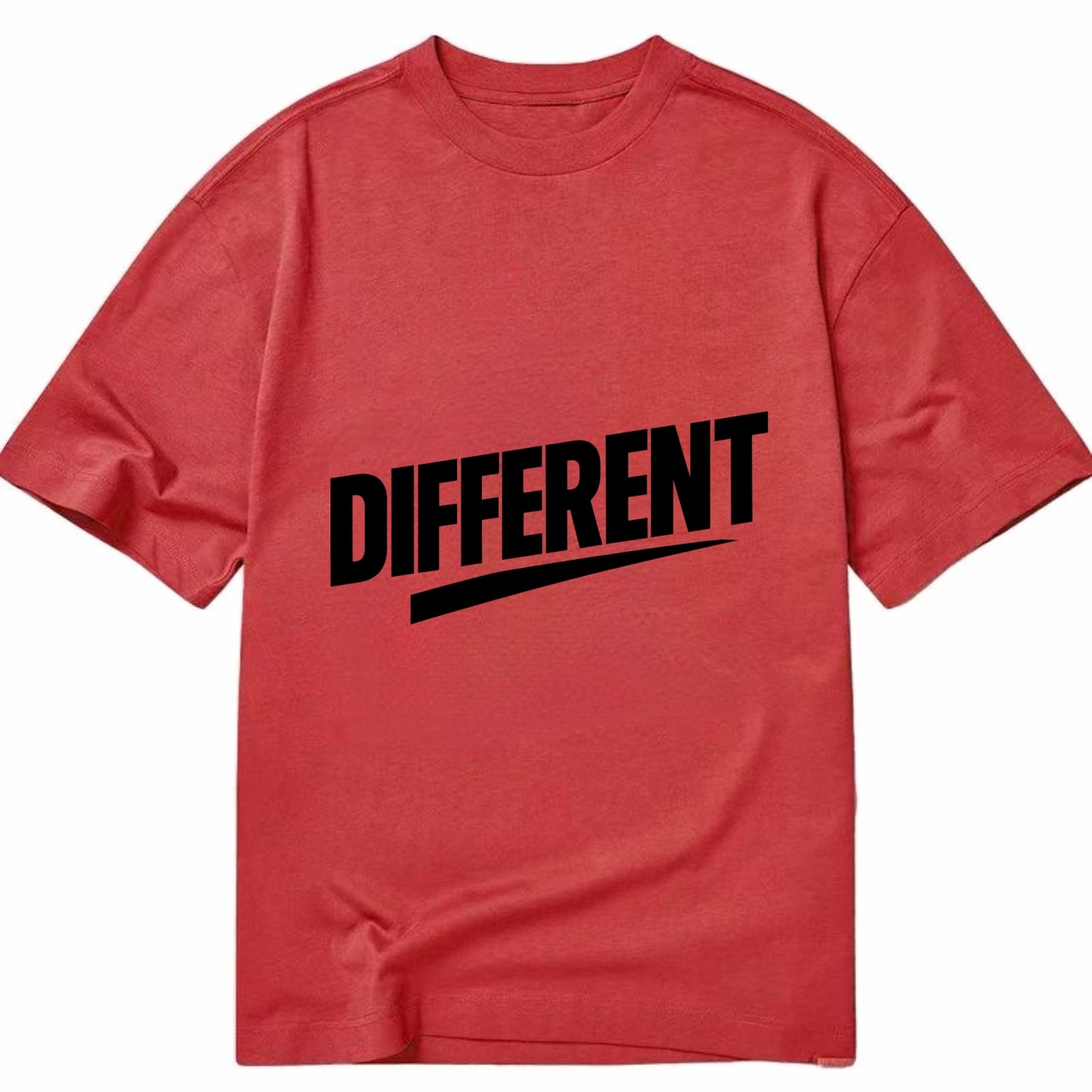 Bold typography design - "DIFFERENT" - standing out, not following crowd - Classic T-shirt - Red