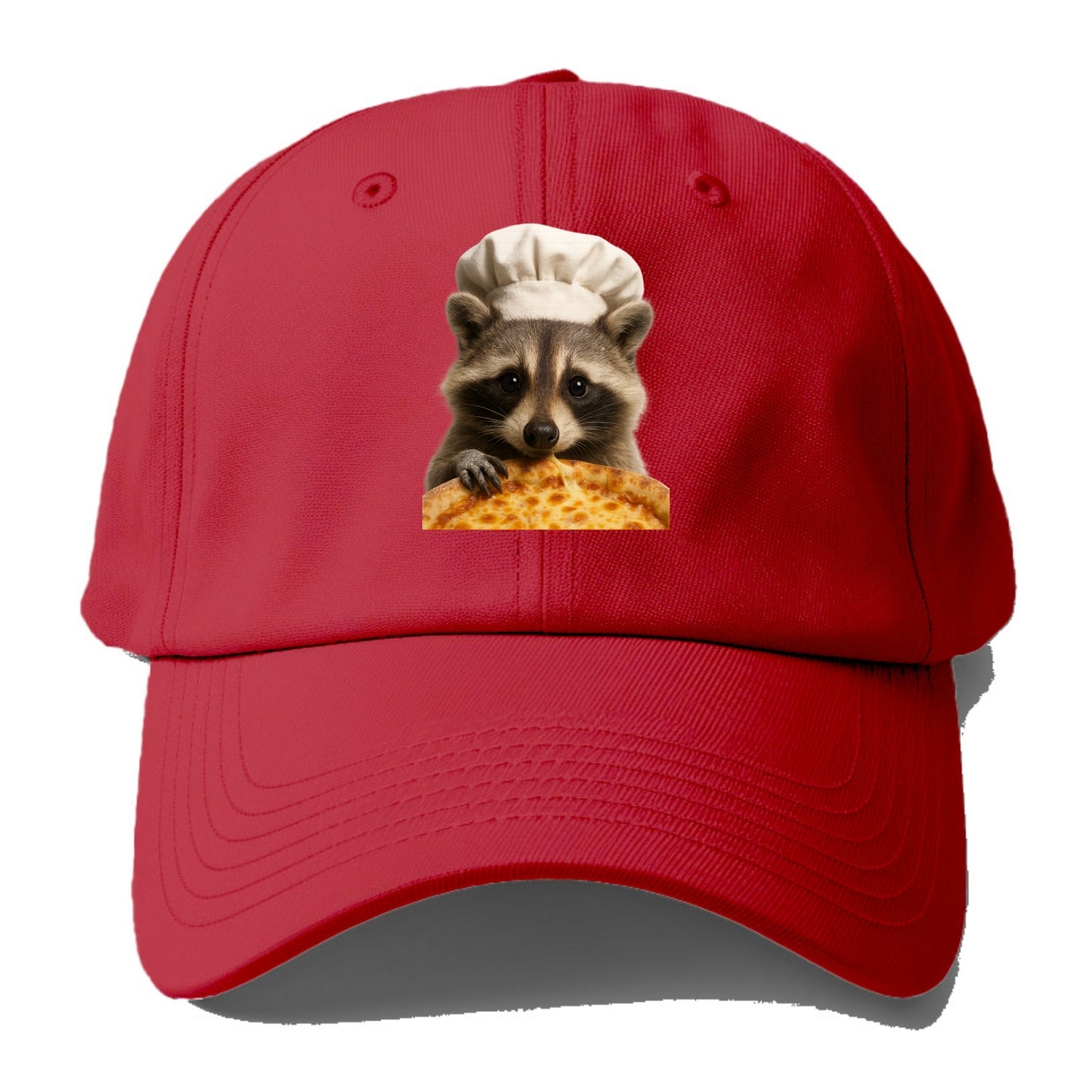 Pizza Dad Raccoon  - Baseball Cap - Red