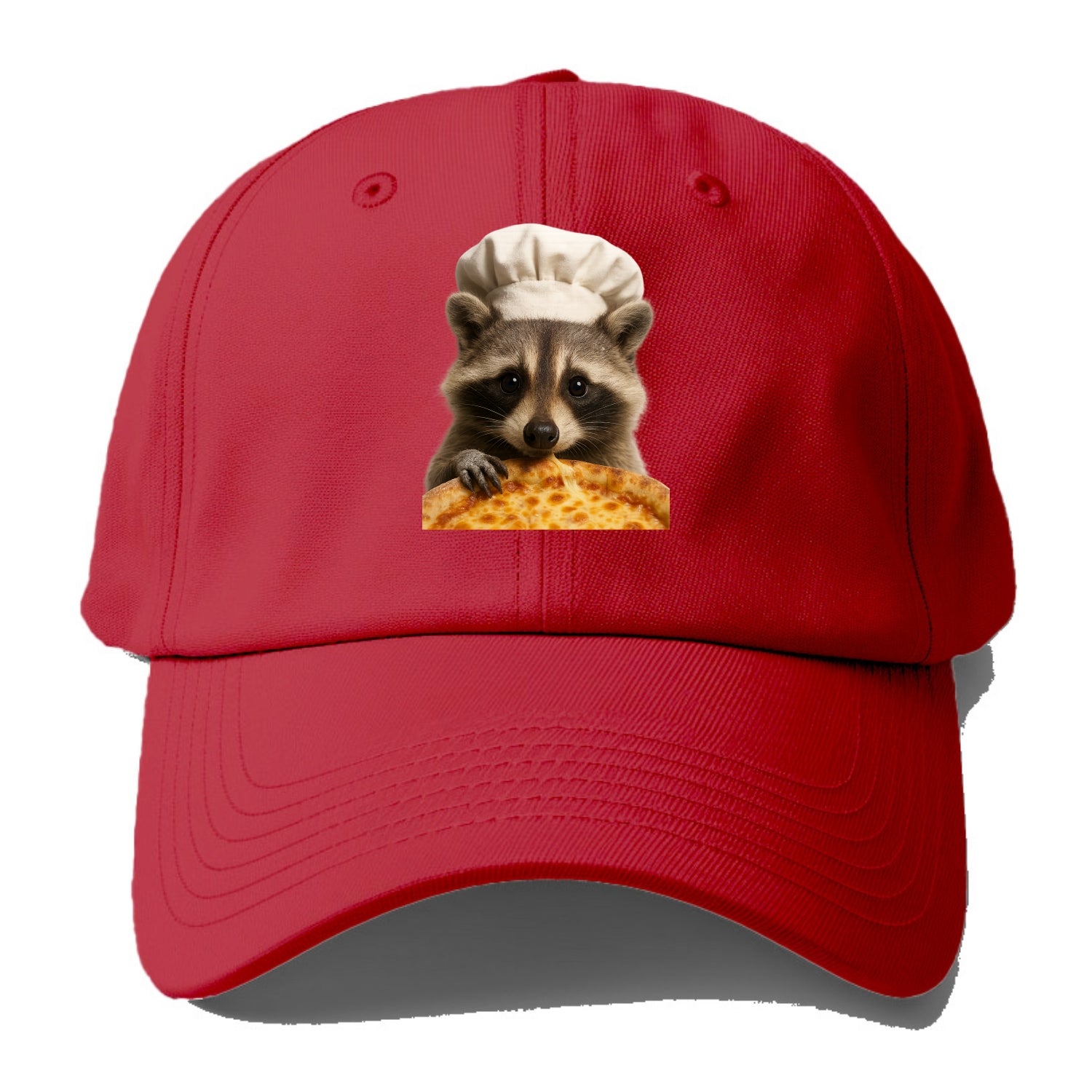 Pizza Dad Raccoon  - Baseball Cap - Red