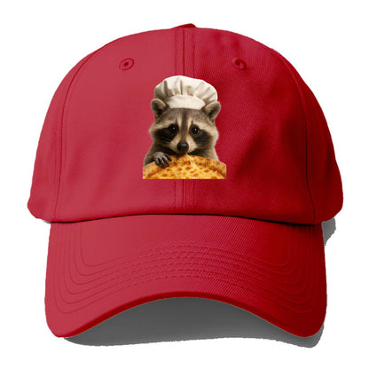 Pizza Dad Raccoon  - Baseball Cap - Red