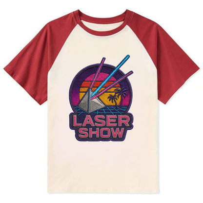 Laser Show - Contrast Raglan T-shirt - Red