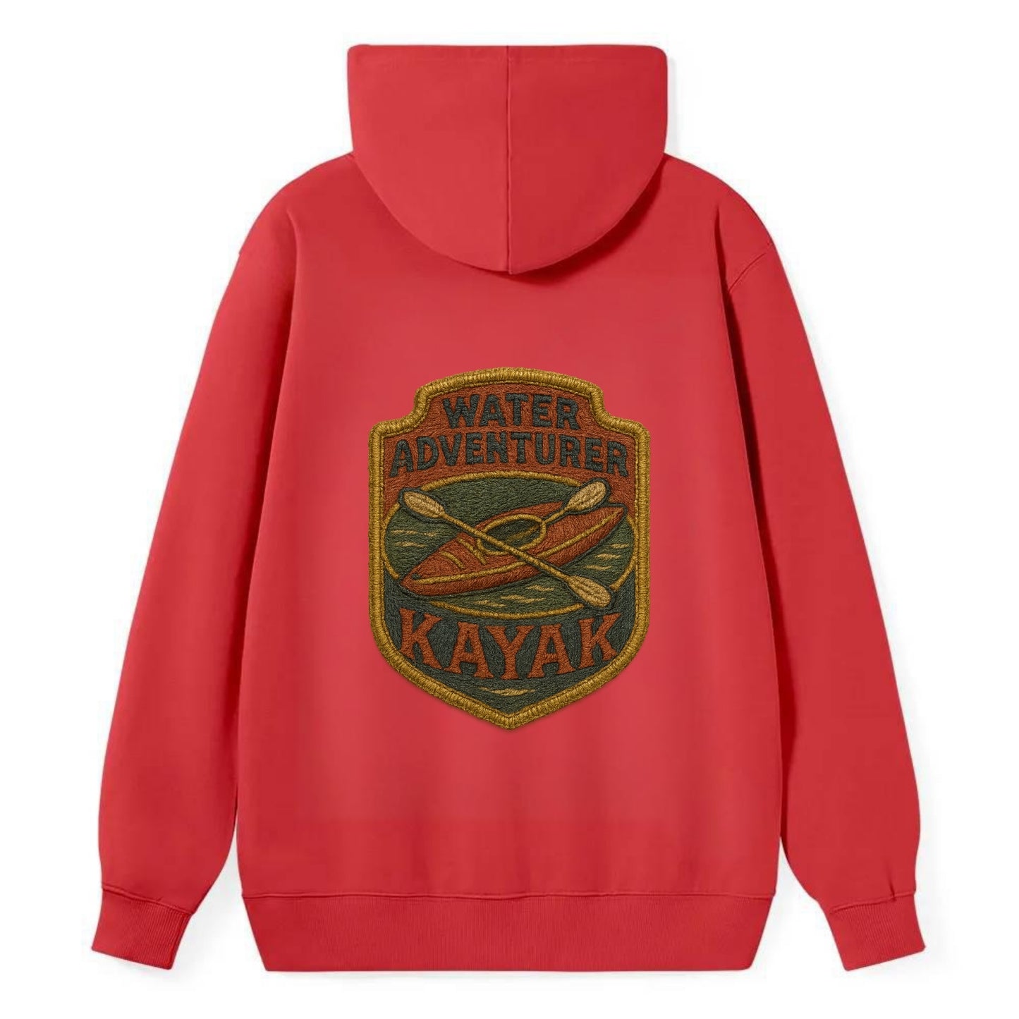 Kayak with paddle - water adventurer - Classic Pullover Hoodie - Red