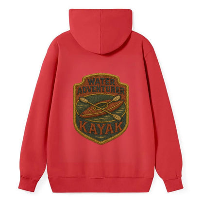Kayak with paddle - water adventurer - Classic Pullover Hoodie - Red