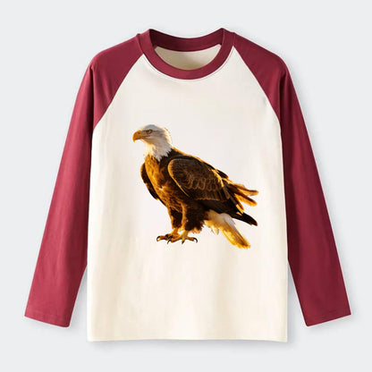 Eagle - Raglan Long Sleeve T-Shirt - Red