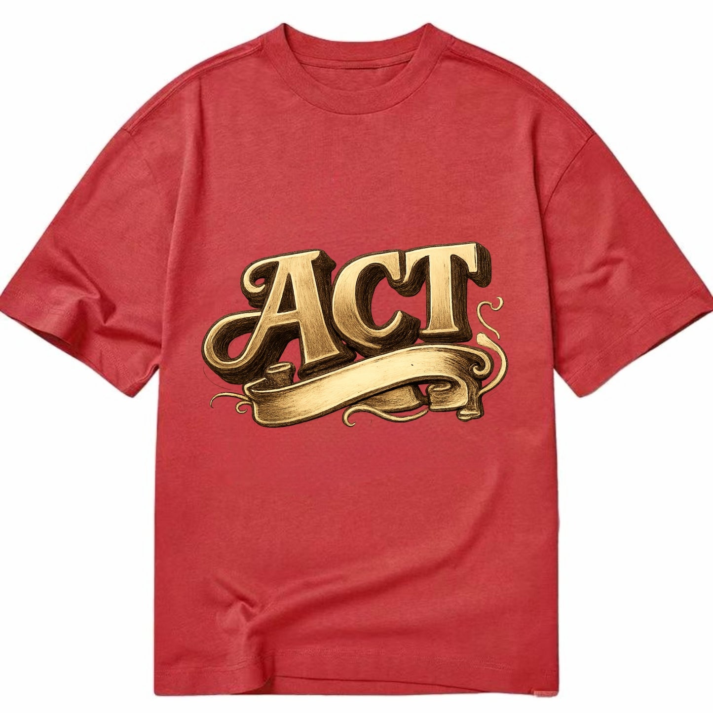 Bold typography design - "ACT" - take action, do something - Classic T-shirt - Red