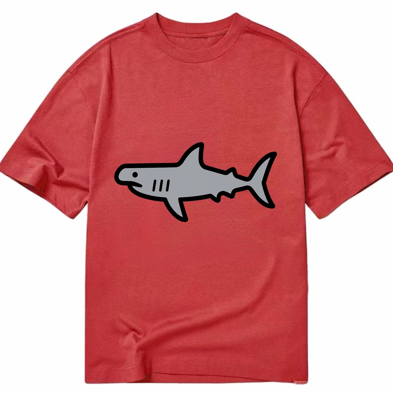 Hammerhead Shark - Gray distinctive head flat side profile - Classic T-shirt - Red