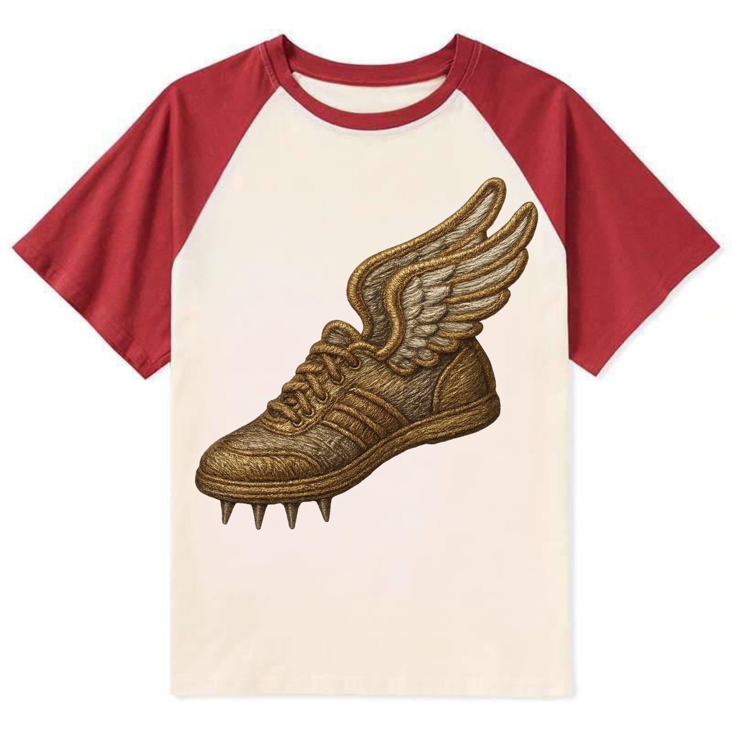 Track Shoe  - Contrast Raglan T-shirt - Red