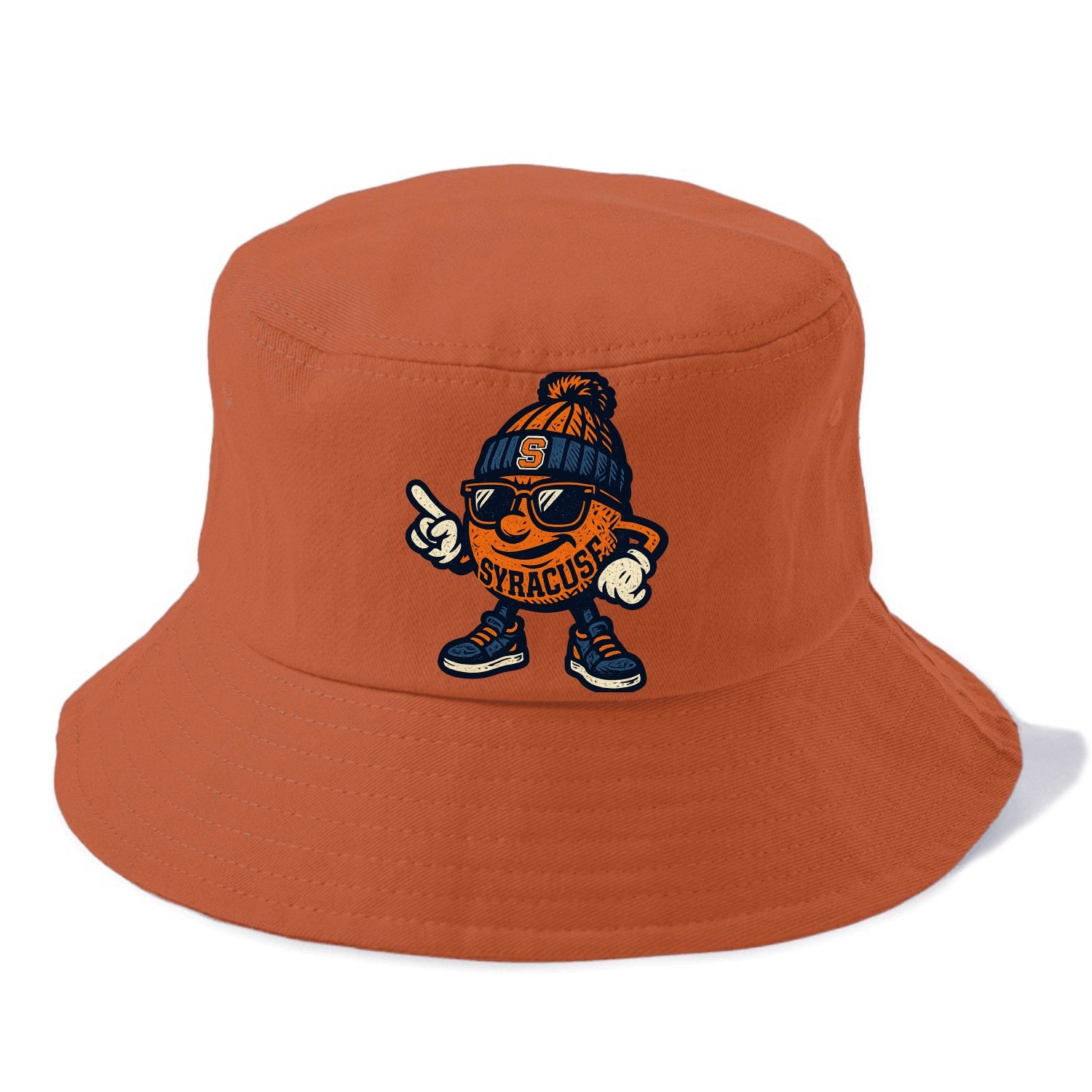 Syracuse Orange wearing Syracuse beanie with S patch - Bucket Hat - Red