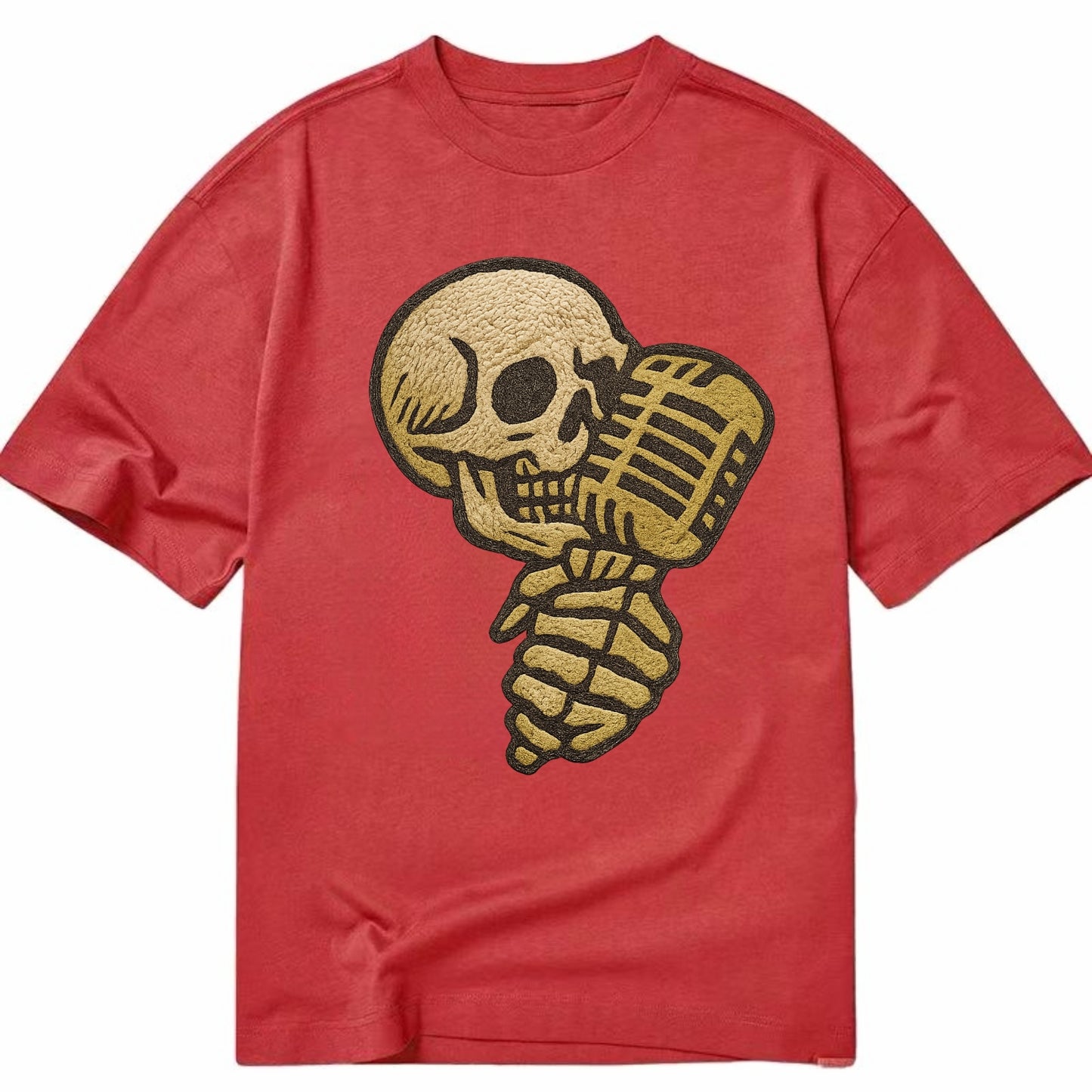 Skull Microphone  - Classic T-shirt - Red