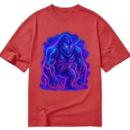 Mighty gorilla with electricity flowing through defined muscles, lightning bolt - Classic T-shirt - Red