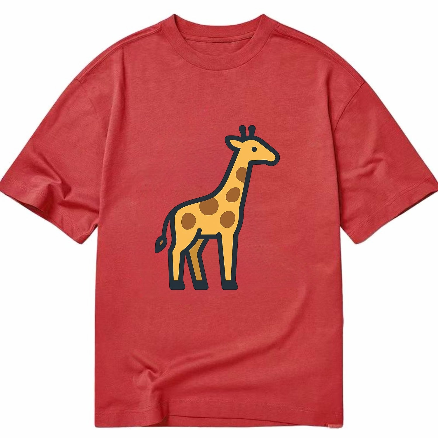 Giraffe - Yellow with brown patches flat side profile - Classic T-shirt - Red