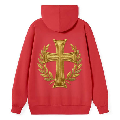 Victory Cross  - Classic Pullover Hoodie - Red